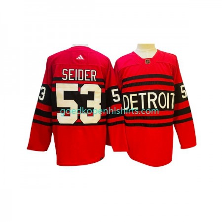 Detroit Red Wings Moritz Seider 53 Adidas 2022-2023 Reverse Retro Rood Authentic Shirt - Mannen
